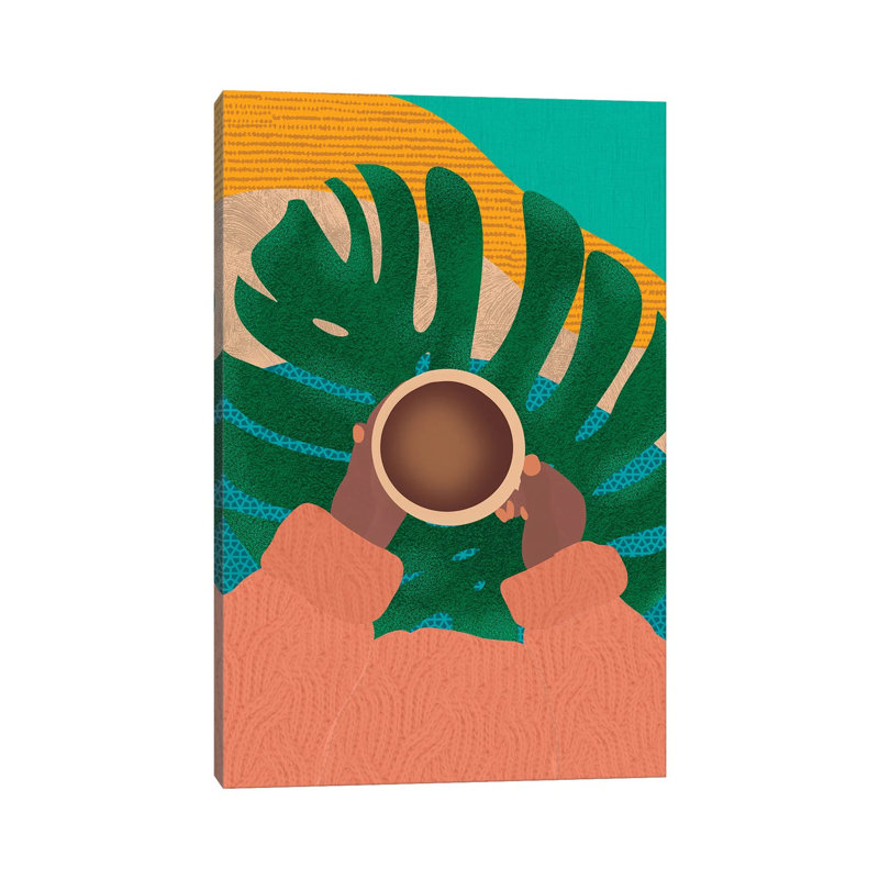 Coffee And Plants by Sagmoon Paper Co. - Wrapped Canvas Print, 30.48 cm H x 45.72 cm W