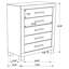 Commode de chambre 5 tiroirs Bren