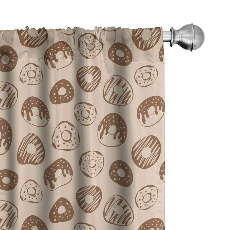 Doodle Semi-Sheer Rod Pocket Curtain Panels, 28" x 84"