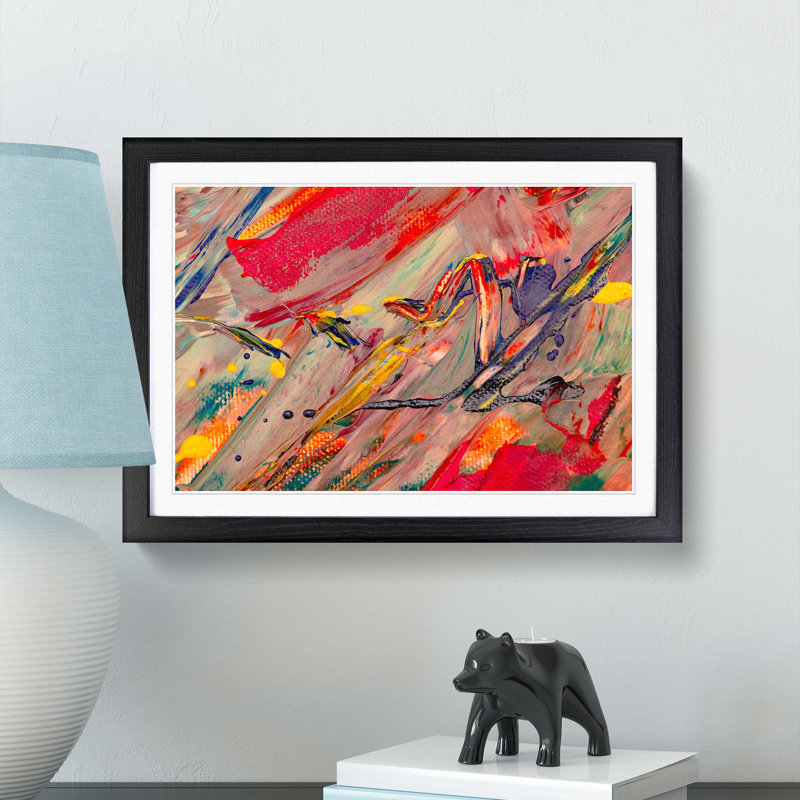 Abstract Art Painting Vol.12 by S.Johnson - Picture Frame Painting Print, Black Framed, 62cm H x 87cm W x 2cm D