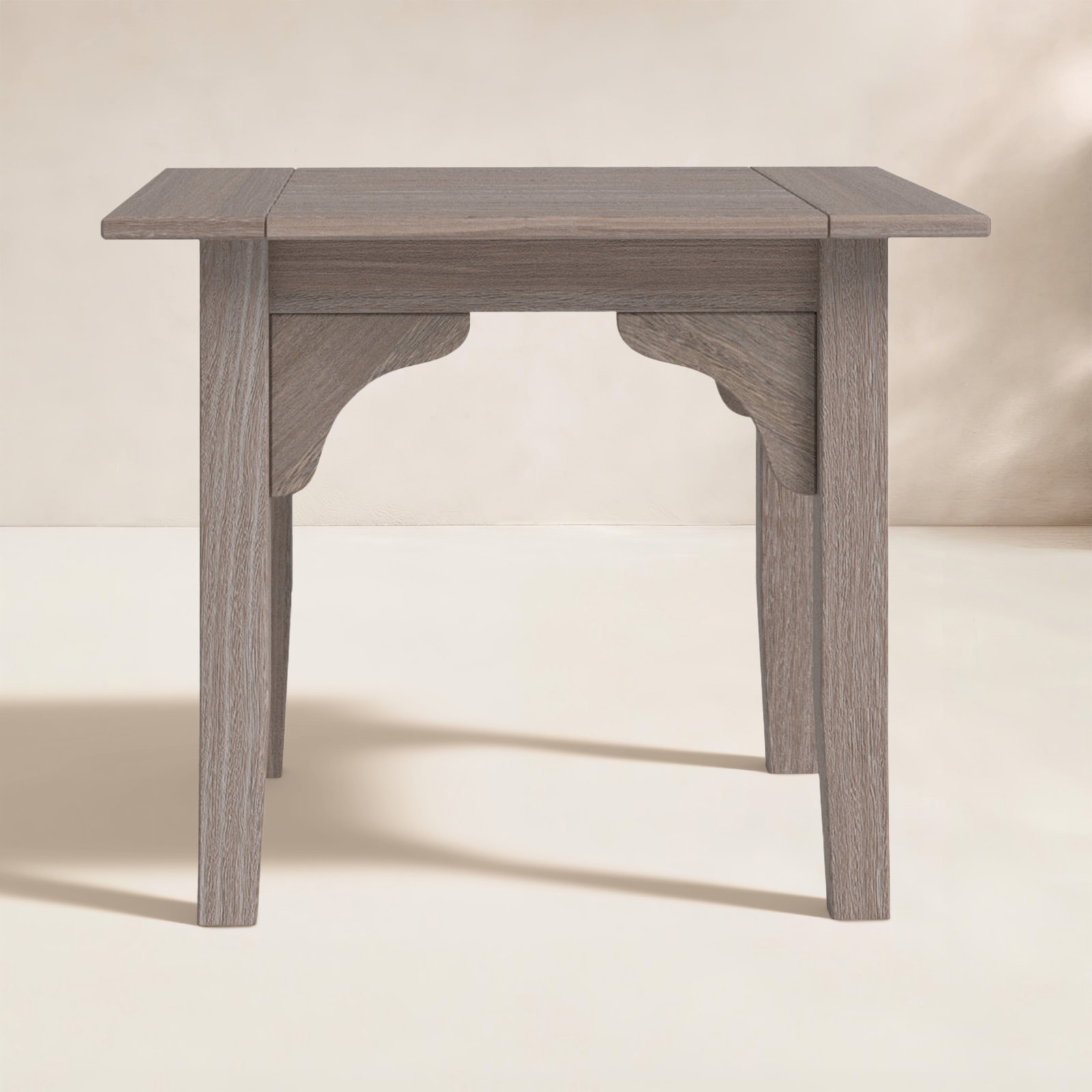 Summerton 22'' Teak Outdoor Side Table, Weathered Gray