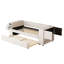 Lit simple tapissier avec rangement et ports de chargement USB pour lit gigogne simple-344746855