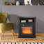 Foyer électrique de 27 po avec cadre de cheminée HOMcom, foyer encastrable remplaçable 1400 W avec bûche réaliste et effet de flamme, télécommande, foyer autoportant pour le salon, noir-277713171