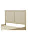 Grand lit plateforme en bois avec rotin