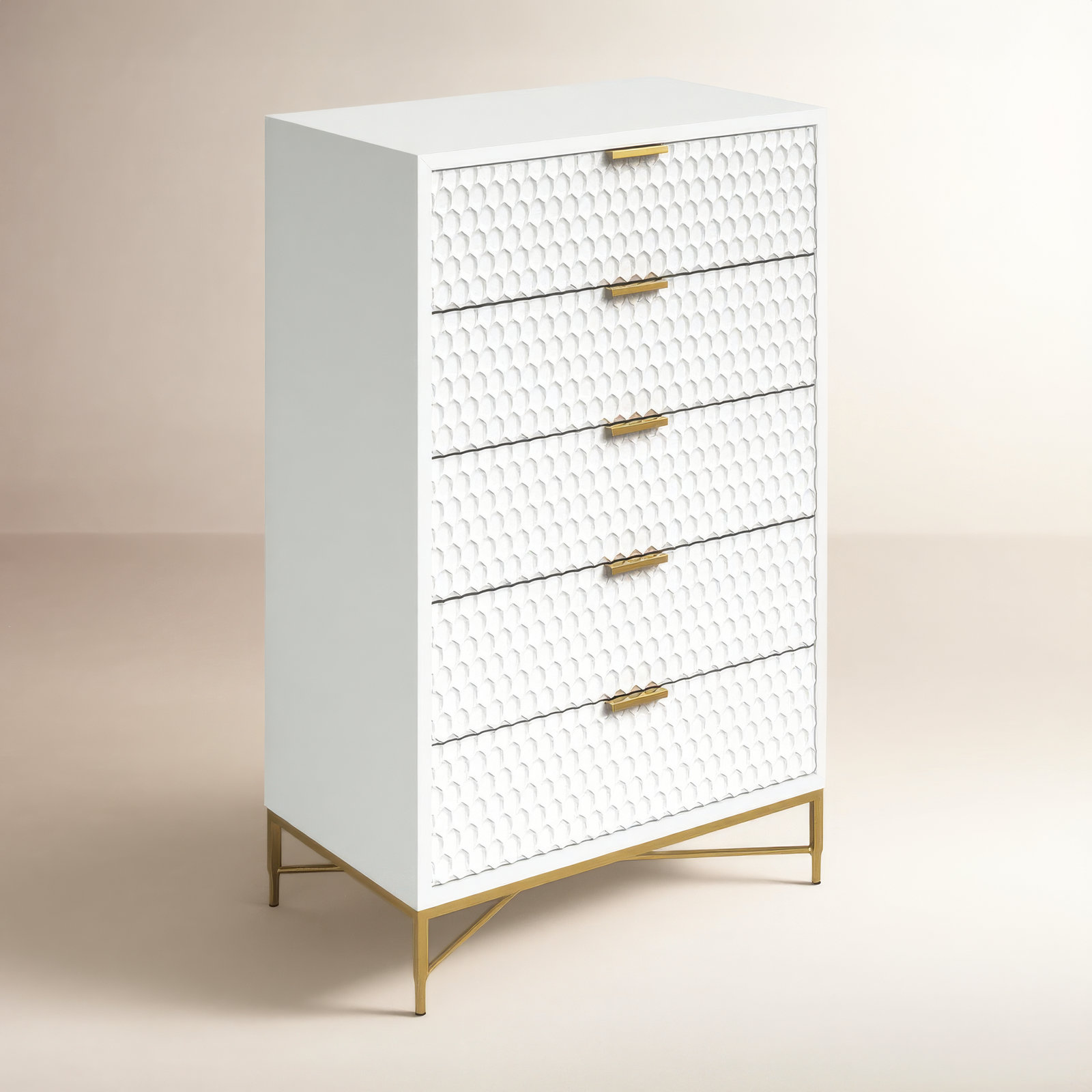 Capra 30" W 5-Drawer Wood Standard Dresser, White