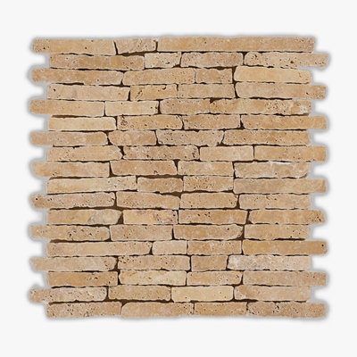 Yellow Tumbled Minsk Travertine Mosaic
