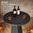 37.4" Tall Round Dining Table, Small Bar Table With Footrest (set Of 2)-117871645