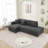 Wool  Facing Sectional Sofa with Chaise-667650255-667650252