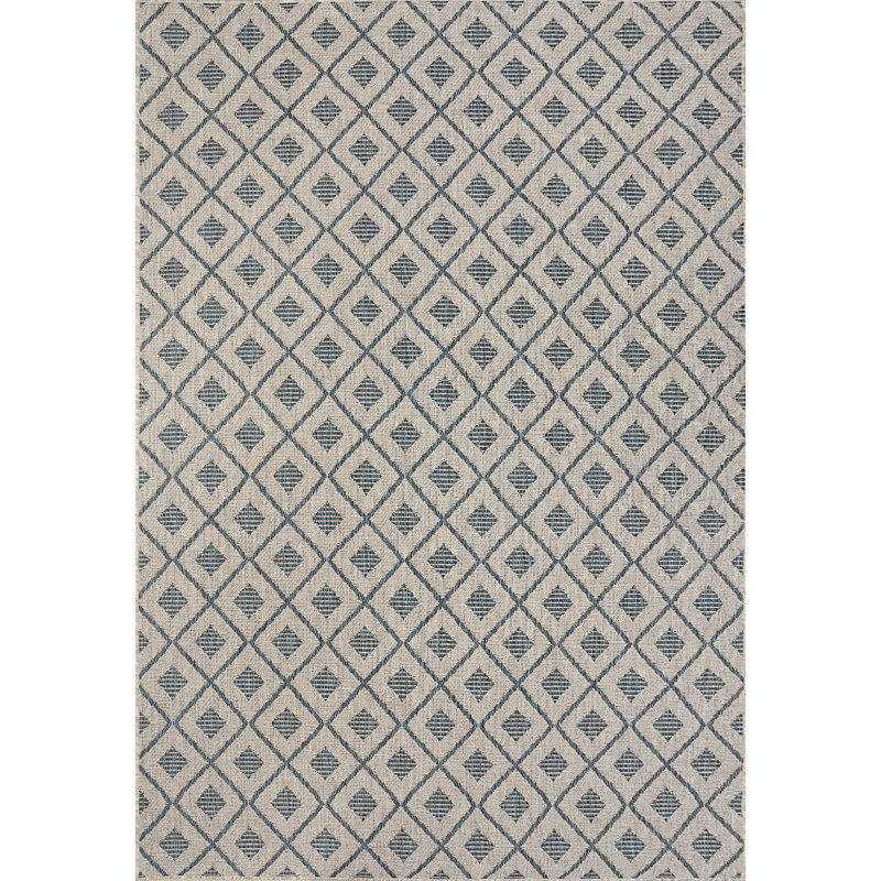 Josslynne Geometric Indoor / Outdoor Rug, Rectangle 5'3" x 7'