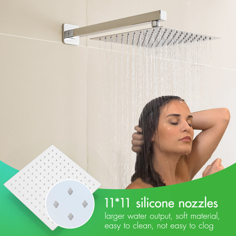 High Pressure Chrome Shower System Stainless Steel Modern Bathroom Experience
