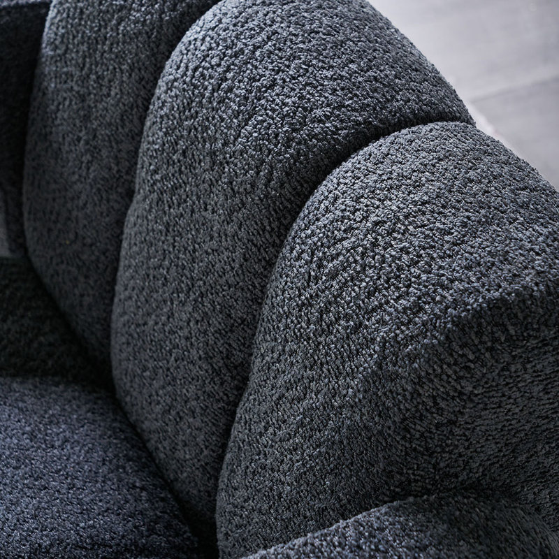 Chaise d'appoint pratique et large rembourrée, 100 % polyester gris foncé