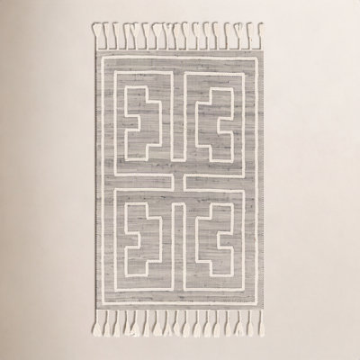 Rodriguez Hand-Woven Geometric Jute Rug
