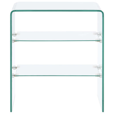 Dysart Glass Top Sled End Table