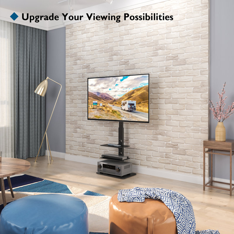 1Home Single Screen Floor Stand Mount, Black