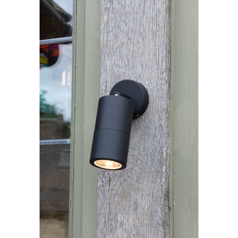 Chantail 16cm H Integrated LED Outdoor Armed Sconce, Matte Black