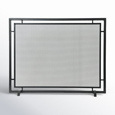 Gatsby Mesh Fireplace Screen - Single Panel, Steel Frame