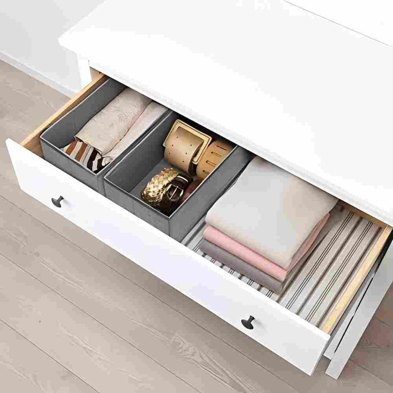 Organisateur de tiroir de sous-vêtements pliable, séparateurs de placard, boîte de rangement pour vêtements, chaussettes (6 bacs, gris)