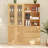 71" H X 47.3" W Bookcase Cabinet With Glass Doors & Open Shelves, 3-Tier Modern Bookshelf With 3 Large Drawers(A+B)