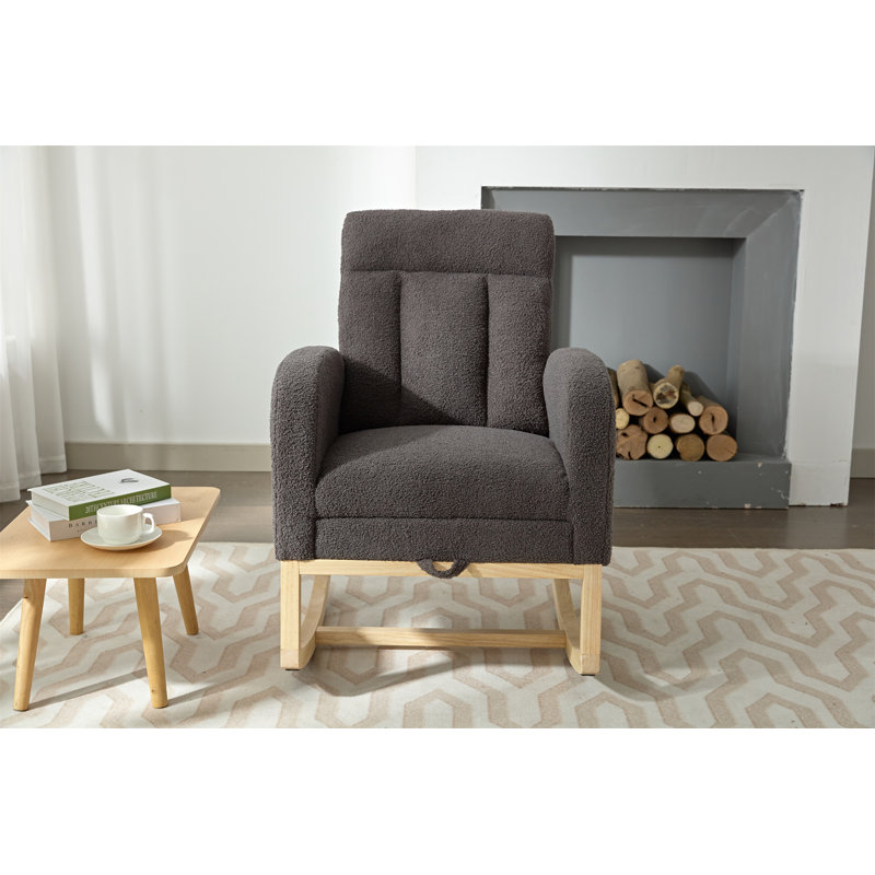 Chaise berçante moderne avec pieds en bois massif