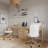 3-piece Home Office With Multi-purpose Storage & Desks, Natural Blonde Oak