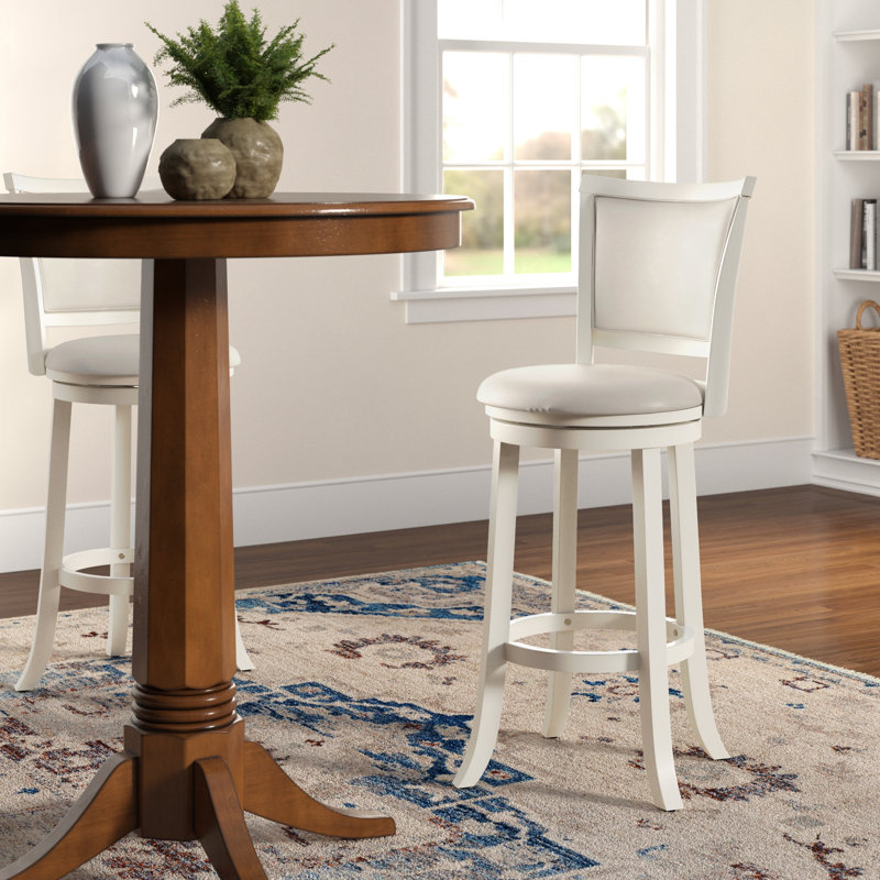 Catt Swivel Upholstered Counter Stool with Solid Wood Frame, Bar Stool (29” Seat Height)