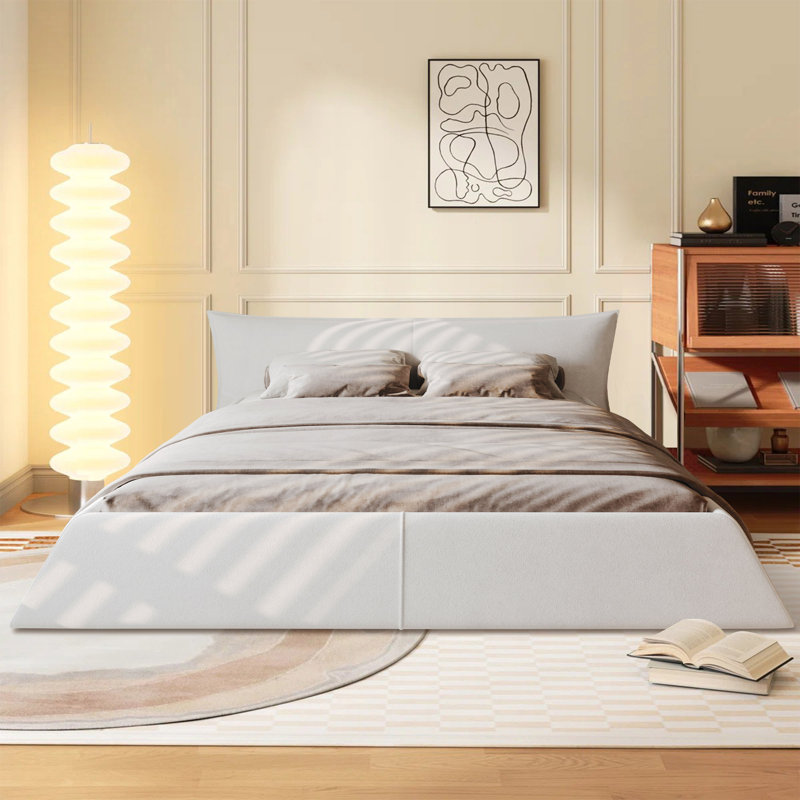 Eriksay King Upholstered Platform Bed, Cream, King