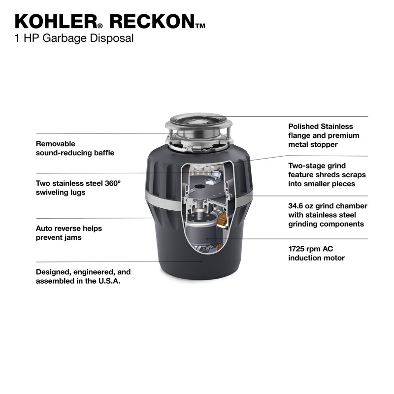 1 Hp Continuous Garbage Disposal
