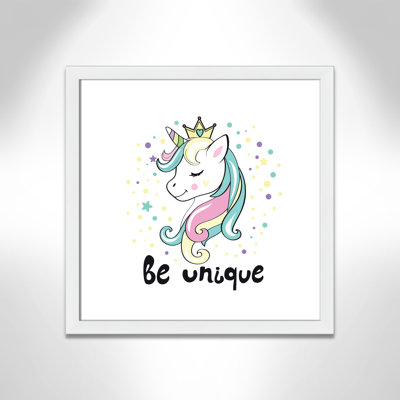 «Be Unique», impression sur papier licorne