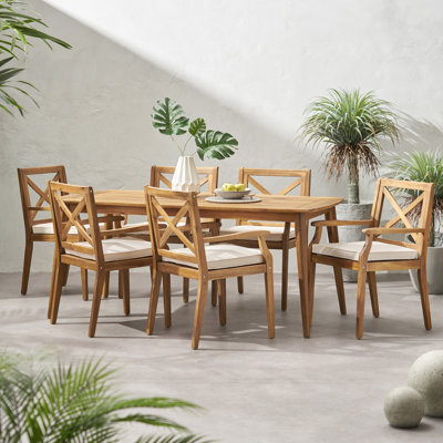 Ortonville Rectangular 6 - Person 71" Long Dining Set with Cushions by Gracie Oaks
