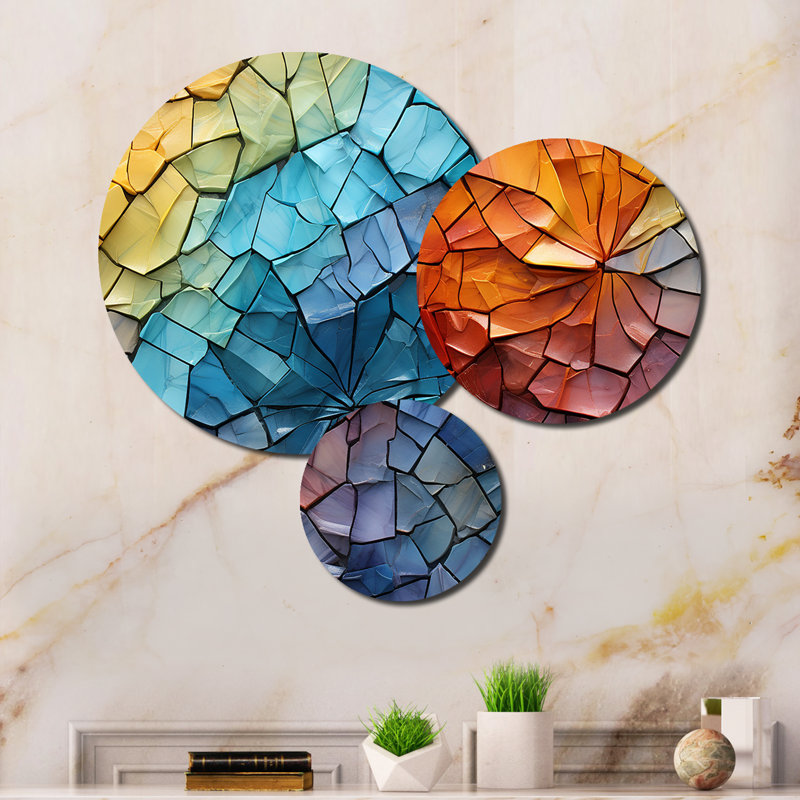Colorful Mosaic II Abstract Wall Decor on Metal