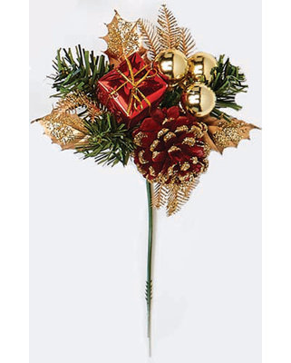 Cone Gift Ball Christmas Pick