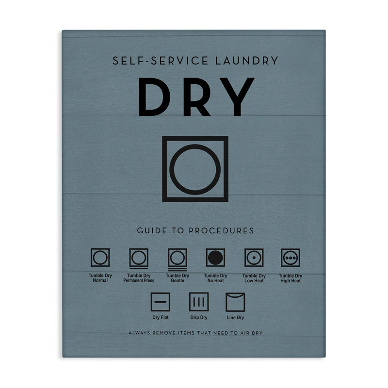 Laundry Dryer Symbols Canvas Wall Art, design by Lettered and Lined, 20" H x 16" W