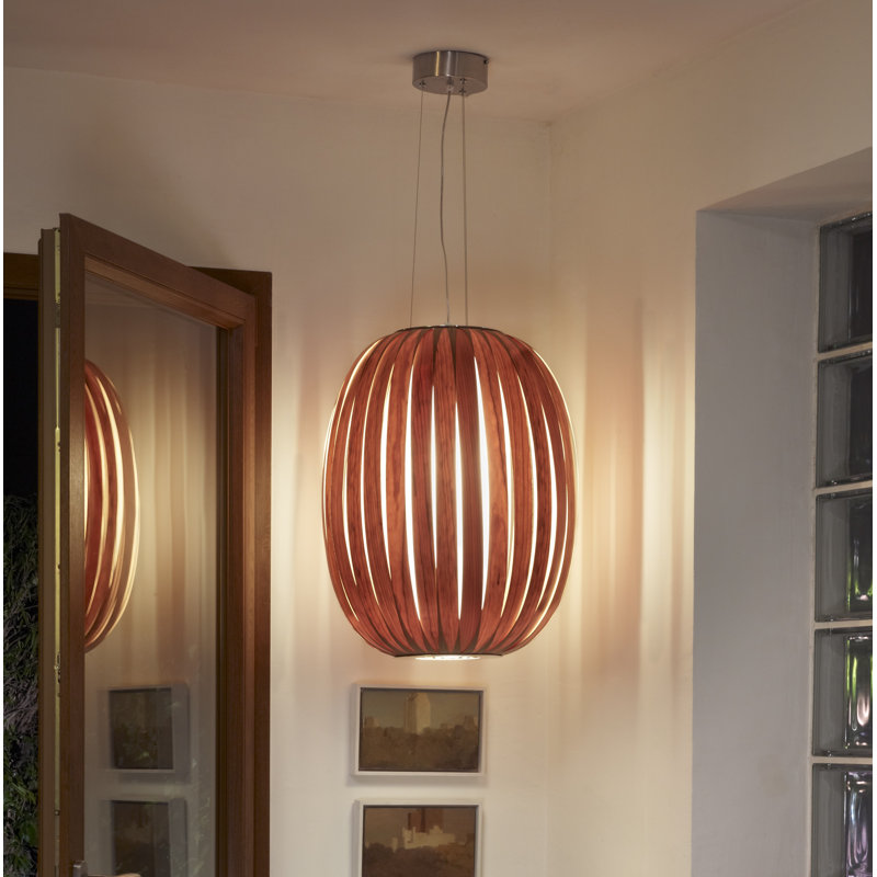 Pod 1 - Light Pendant, Natural Cherry, 24" H x 20.8" W x 20.8" D, E26 Base