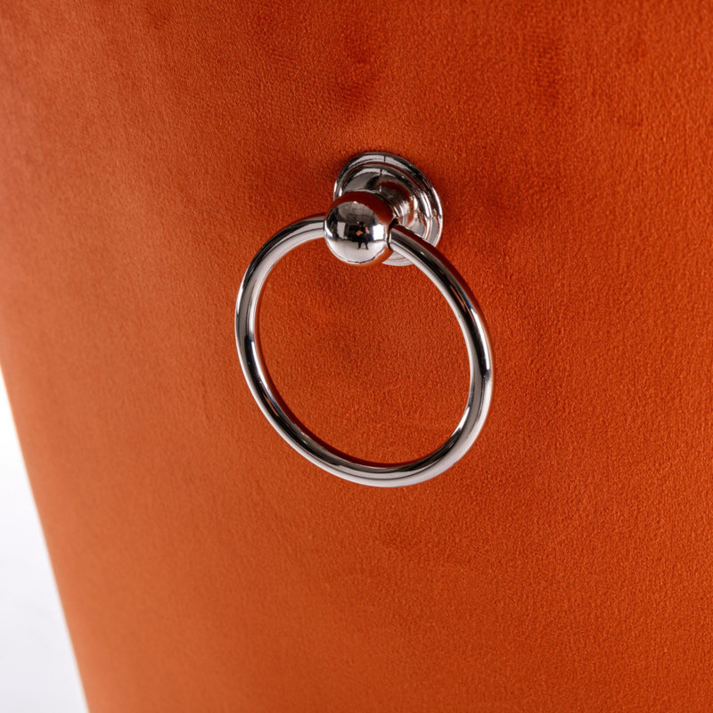 Ensemble de 2 pièces en bois massif touffeté haut de gamme, Similicuir noir / orange
