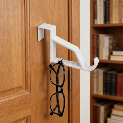 Porte-cintres au-dessus de la porte - Paquet de 2 crochets de porte en plastique très solides avec plusieurs sections de suspension pour l'organisation du placard, le rangement des vêtements et le séchage
