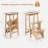 Gracie Oaks 3 Tier Step Stool 3 In 1 Folding Ladder Bench Storage Shelf Natural