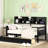 Twin Size Daybed In , With Solid Wood Slats And Functional Storage For Your Home Frame, Bedside Shelves, Two Drawer Compartments-749012202