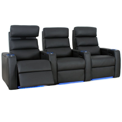Power Leather Home Theater Sofa by Orren Ellis