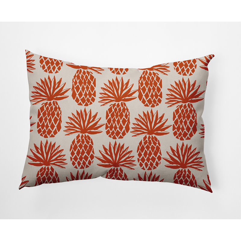 Coussin intérieur / extérieur Pineapple Stripes, 14 po x 20 po, Terre de Sienne
