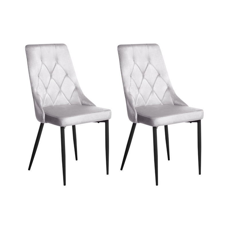 Set of 2 Dining Chairs AVENIR Velvet , Grey