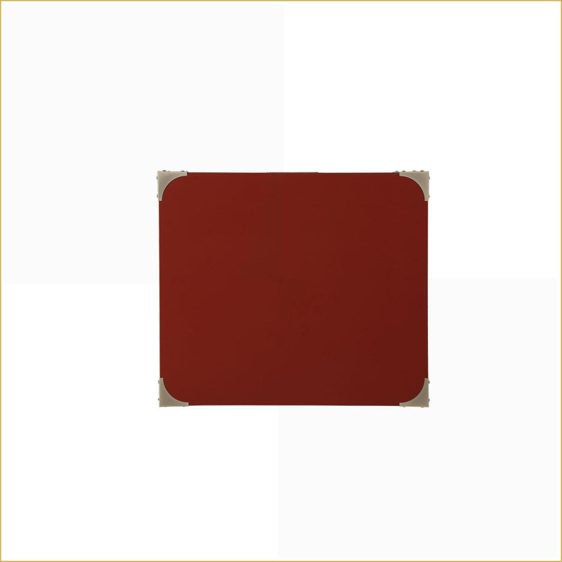 Table basse compacte à finition rouge avec base en bois en X - Rangement robuste pour le salon, Rouge