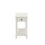 Table d'appoint en bois massif avec tablette à tiroirs, blanc polyvalent