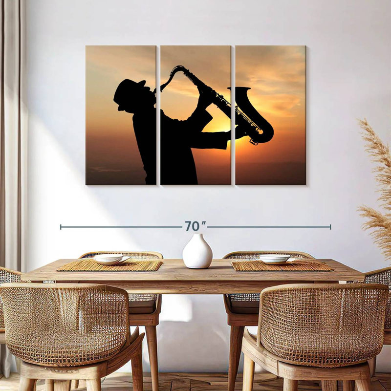 Abarca Man Playing Saxophone, 36" H x 57" W