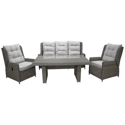 Neerav 5 Seater Rattan Sofa Set