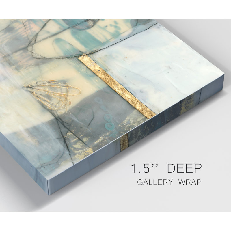 «Gold and Gray Exploration IX», reproduction d'art sur toile, H 12 po x l 8 po x P 1 po