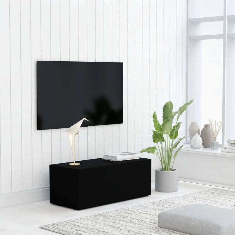 Andj TV Cabinet 80 x 34 x 30 cm Engineered Wood, Black