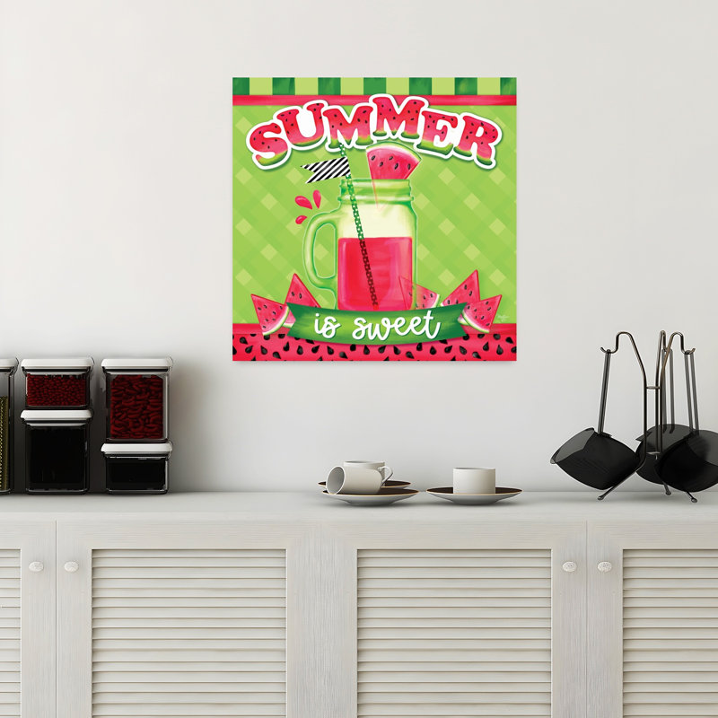 «Summer Is Sweet», art contemporain estival, 18" H x 18" W