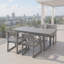 Ensemble de salle à manger d'extérieur 5 pièces en PEHD pour 4 personnes - Table de patio résistante aux intempéries avec trou pour parasol et 4 chaises avec accoudoirs, mobilier de jardin durable pour la cour, gris (gris)-105197826-105197831