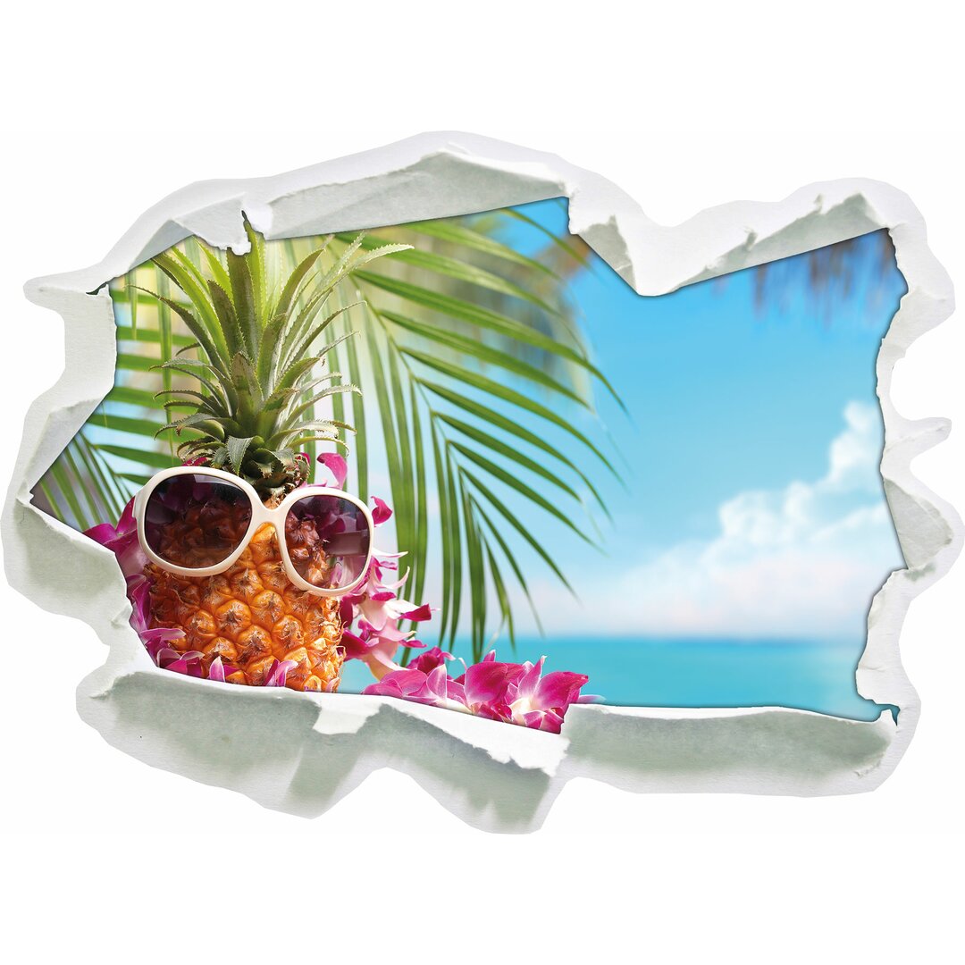 Wandtattoo Pineapple Holiday Feeling with Sunglasses