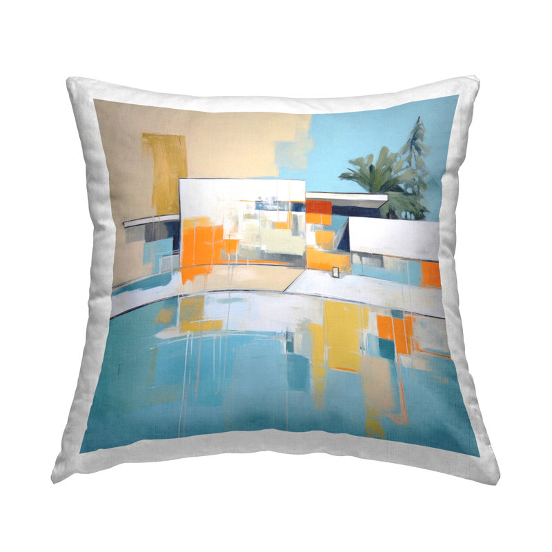 Coussin décoratif imprimé Tropical Abode Abstraction par Irena Orlov